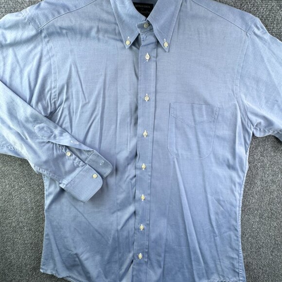 Gitman Bros For Fashion Post Louisville Button Up Shirt 15 33 Solid TTX 2x2 Blue - Picture 2 of 15